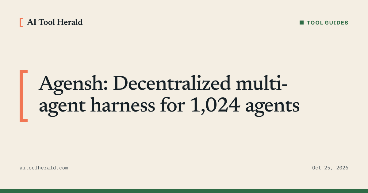 Headline card: Agensh: Decentralized multi-agent harness for 1,024 agents