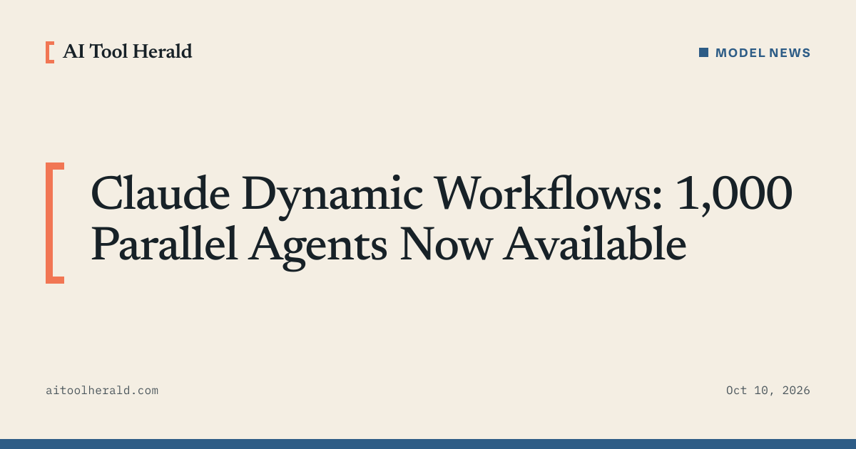 Headline card: Claude Dynamic Workflows: 1,000 Parallel Agents Now Available