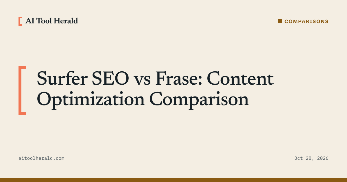 Headline card: Surfer SEO vs Frase: Content Optimization Comparison